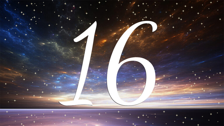 Number 16 life path number in a milky way background.