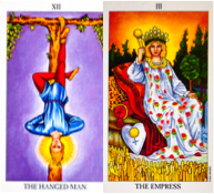 Hanged Man_Empress-Tarot-Birth-Cards