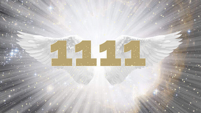 angel number 1111 floating with a wings on background. 1111 angel number meaning